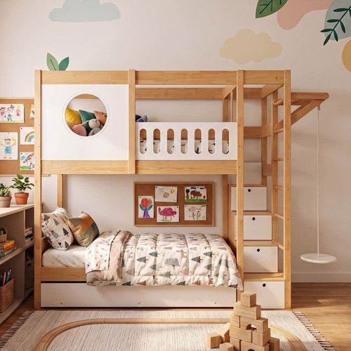 Treliche Active Play com Balanço Infantil Climb Direita Casatema Branco Branco/Madeira Natural