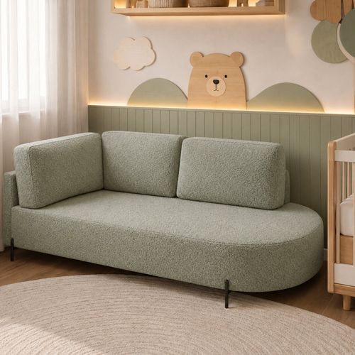 Cama Babá Infantil Orgânica Lado Direito para Quarto de Bebê Afeto Verde