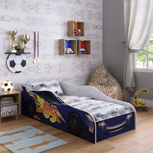 Cama Carro Compacta Juvenil Blue Azul