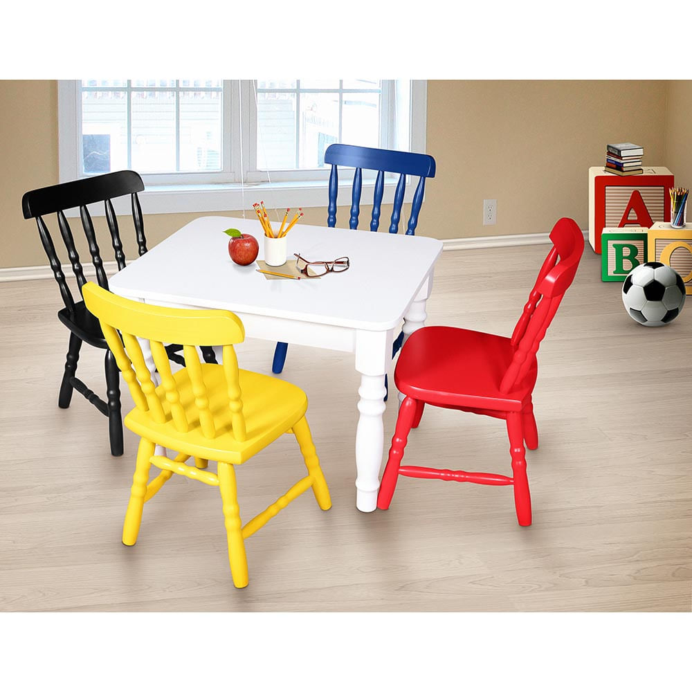 Conjunto Infantil Mesa Com 4 Cadeiras Infantis Madeira Torneada Conjunto Infantil Mesa Com 4 Cadeiras Infantis Madeira Torneada