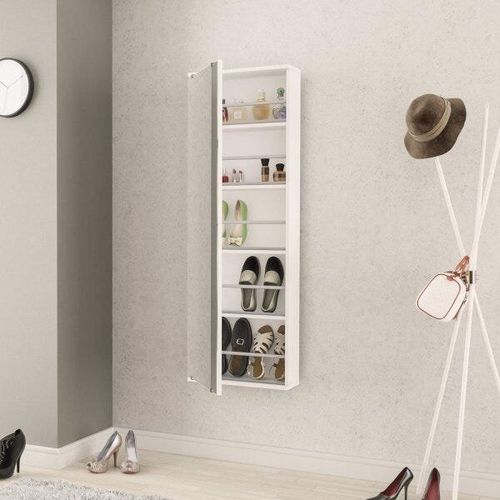 Sapateira Aérea Itajaí com Espelho para 10 Pares Branco - Politorno