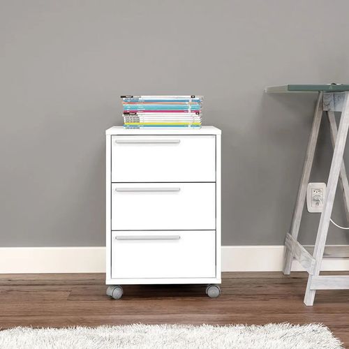 Gaveteiro Maia com 3 Gavetas Branco - Politorno