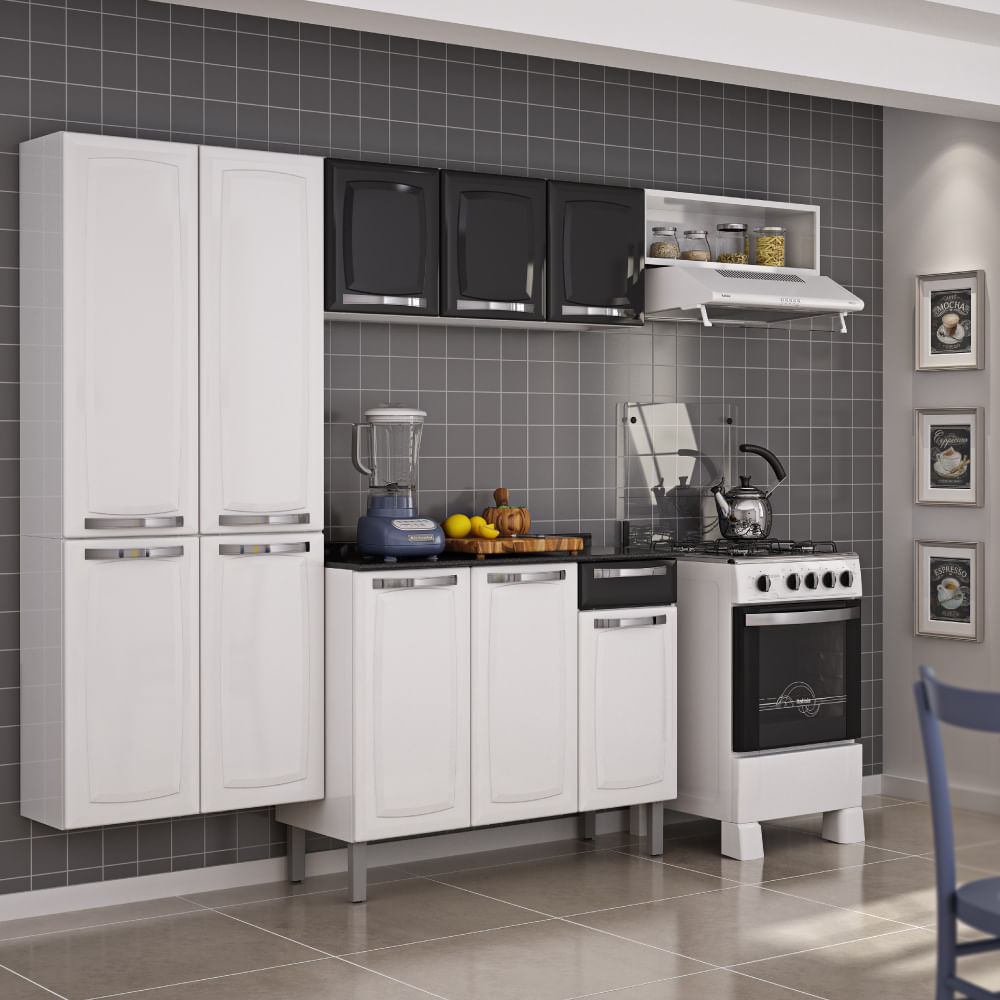 Cozinha Compacta Rose Com Balc O Itatiaia Preto Casatema Cozinha Compacta Rose Com Balc O Itatiaia Preto Casatema