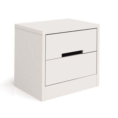 Mesa de Cabeceira 2 Gavetas S822 Kappesberg - Texturizado Branco