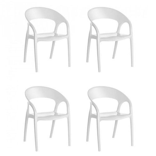 Kit 4 Cadeiras Glass Plus em Polipropileno - Kappesberg - Branco
