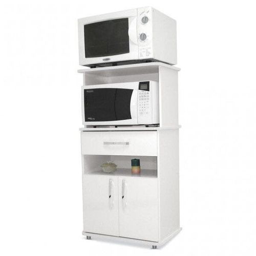 Armário de Cozinha Multiuso 2 Portas 1 Gaveta ASM151 Branco Branco