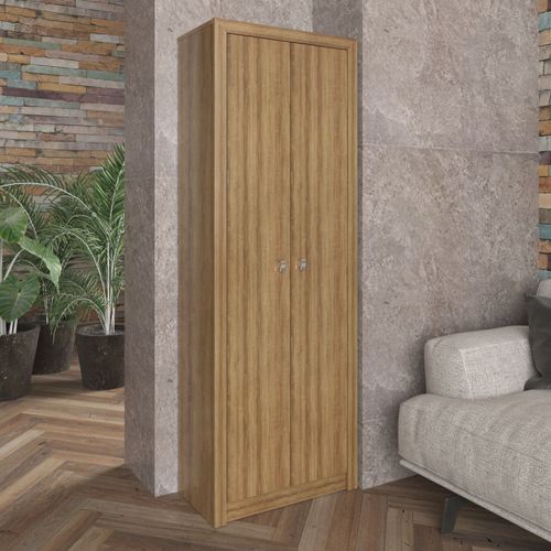 Armário Multiuso com 2 Portas e 4 Prateleiras - Amêndoa