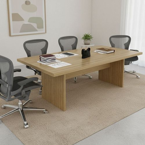 Mesa para Reunião 6 Lugares 200x100cm Marrom/Amêndoa Amendoa