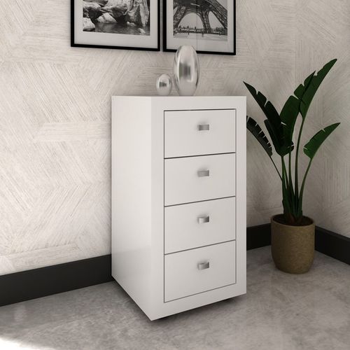 Gaveteiro 4 Gavetas ME4133 Branco Branco