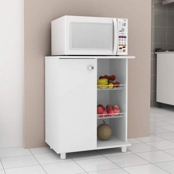 Balcão Fruteira 1 Porta 2 Aramados Bf3205 Branco