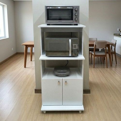 Balcão para Cozinha 2 Portas 2 Nichos para Forno e Microondas BL3301 Branco Branco