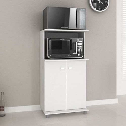 Balcão Multiuso 2 Portas com Espaço para Microondas - Branco