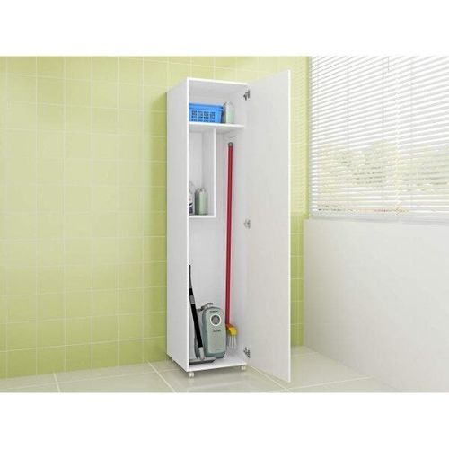 Armário Multiuso com 1 Porta para Lavanderia - Branco