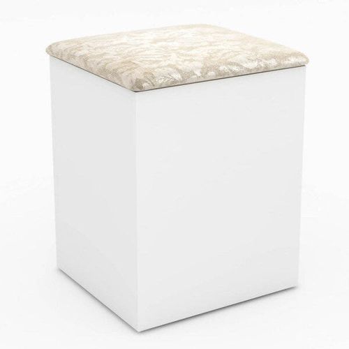 Puff Báu Tecno Mobili - Branco/ Floral Pérola