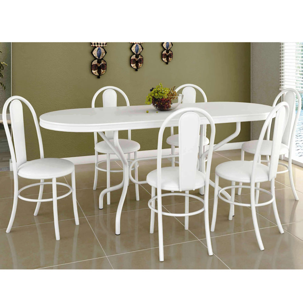 Conjunto De Mesa De Cozinha E 6 Cadeiras Sena Tubular Rormobel Conjunto De Mesa De Cozinha E 6 Cadeiras Sena Tubular Rormobel