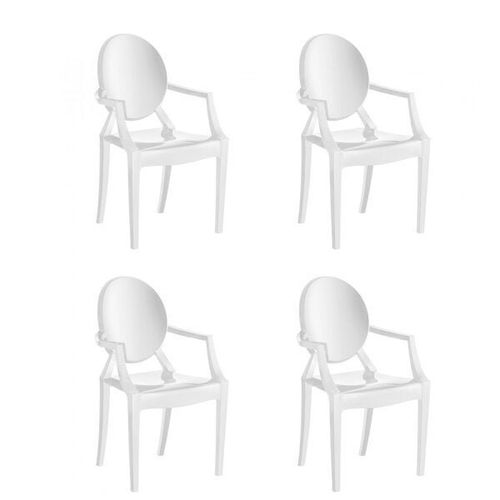 Kit 4 Cadeiras Wind Plus em Polipropileno Kappesberg - Branco