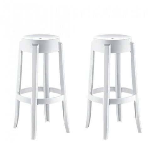 Kit 2 Banquetas Shine Plus em Polipropileno Kappesberg - Branco