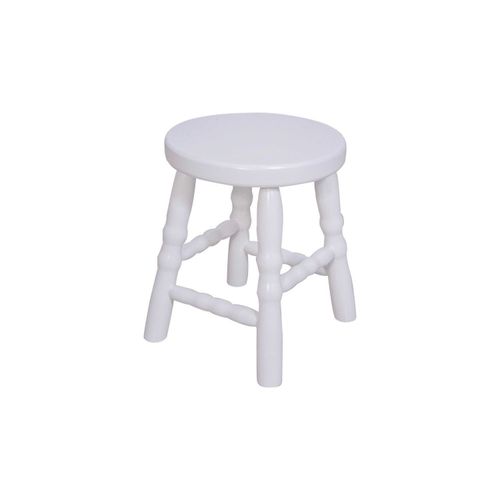 Banqueta Baixa para Quarto Infantil 30cm Dalas Branco Branco