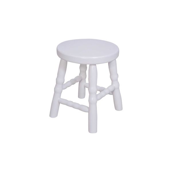 Banqueta Baixa para Quarto Infantil 30cm Dalas Branco