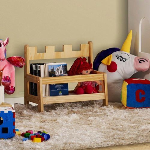 Porta Livros Infantil Montessori Castelo de Madeira/MDF Casatema