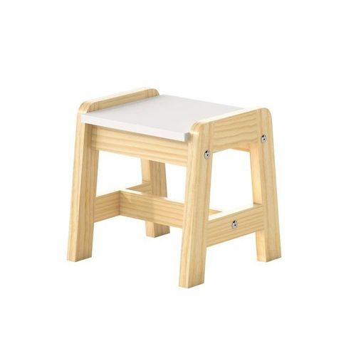 Banqueta Infantil Castelo Casatema Bege/Branco/Marrom Branco/Natural