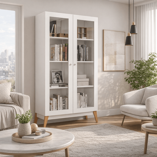 Cristaleira 2 Portas de Vidro GenialFlex - Branco