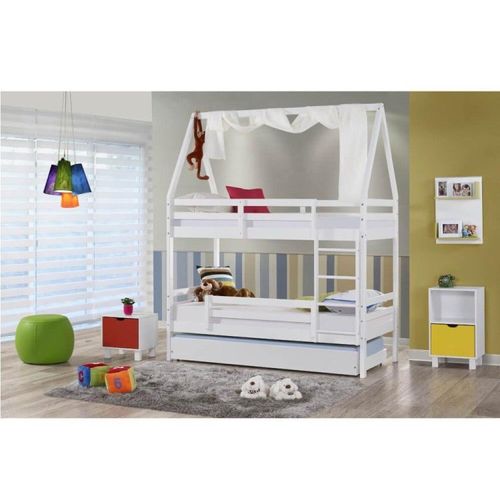 Beliche/ Treliche Teen Play com Telhado Vi, Xale e Grade De Proteção Casatema Branco