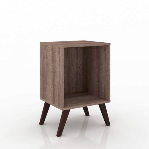 Mesa de Canto com Nicho e Pés Retrô - Rústico