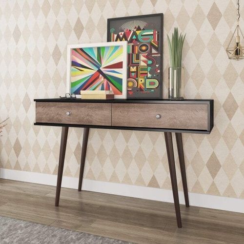 Aparador 2 Gavetas com Pés Palito - Preto/Rústico