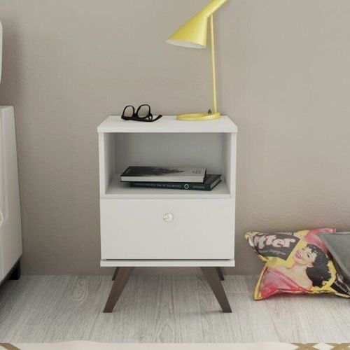 Mesa de Cabeceira 1 Gaveta RT 3019 Branco Branco