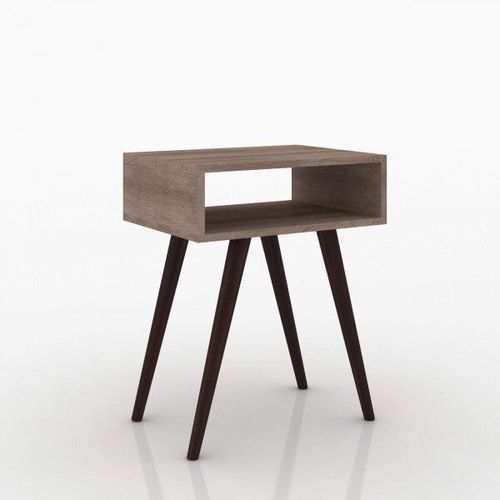 Mesa Lateral com Nicho e Pés Palito - Rústico