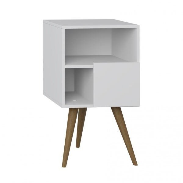 Mesa de Cabeceira 1 Porta Retrô Branco