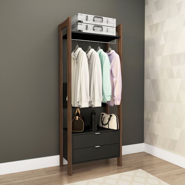 Closet Modulado com Arara e 2 Gavetas