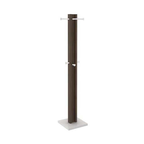 Cabideiro Mancebo de Chão com 8 Pinos para Pendura - Branco/Nogal