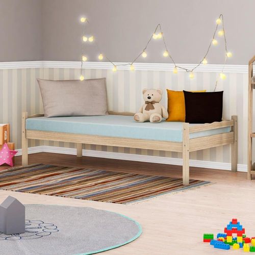Cama Solteiro em Madeira Maciça Reversível Natural - Casatema