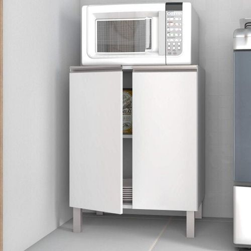 Balcão Multiuso 2 Portas 1 Prateleira Interna BRV - Branco