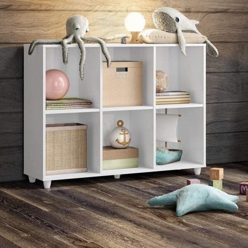 Organizador Infantil Aquarela 6 Nichos - Branco