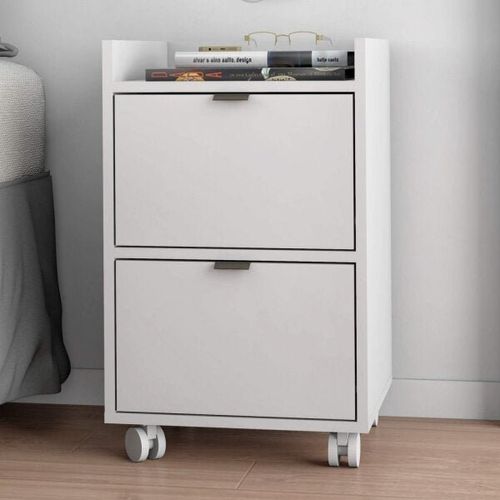 Mesa de Cabeceira 2 Gavetas BRV - Branco