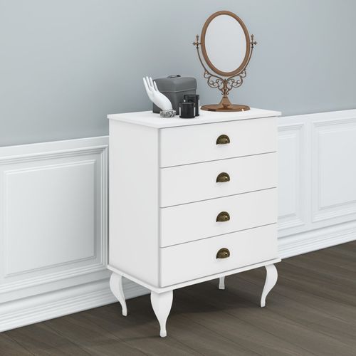 Cômoda Clássica 4 Gavetas - Branco