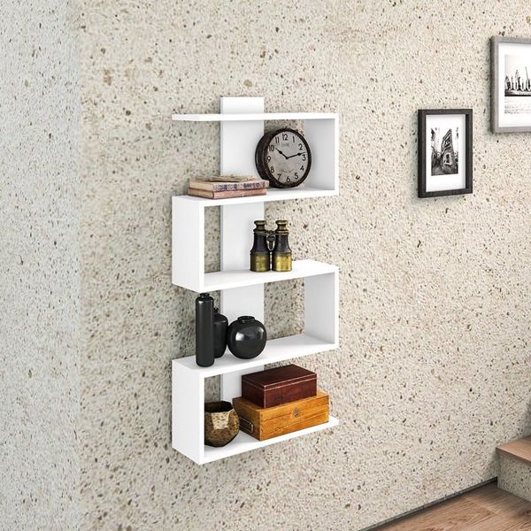 Nicho Decorativo 5 Prateleiras Branco Branco