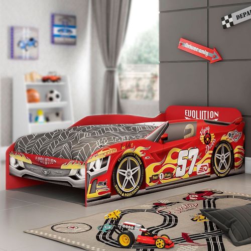 Cama Infantil Carro Evolution Car Vermelho Vermelho