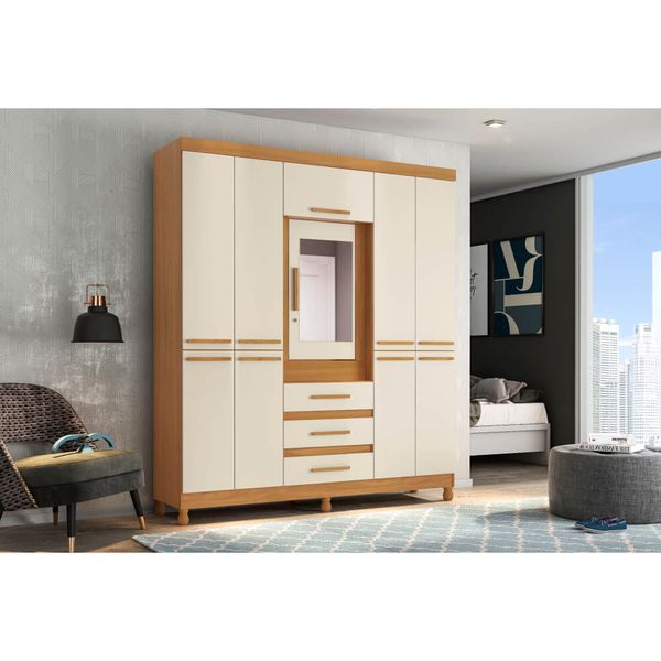 Guarda-Roupa Casal Fusion 10 Portas - Carvalho/Off White