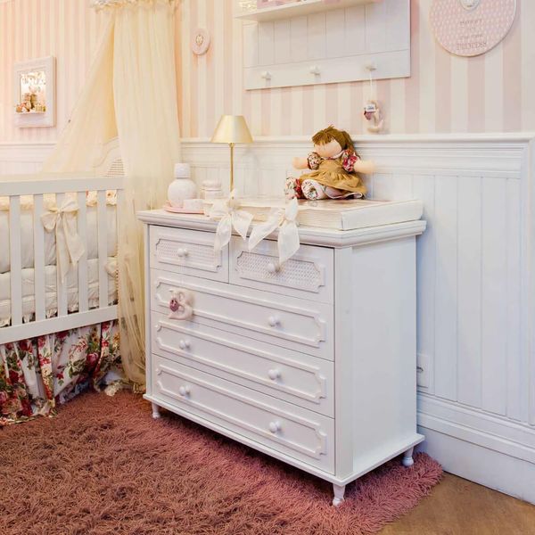 Cômoda Infantil Classic com 5 Gavetas - Branco