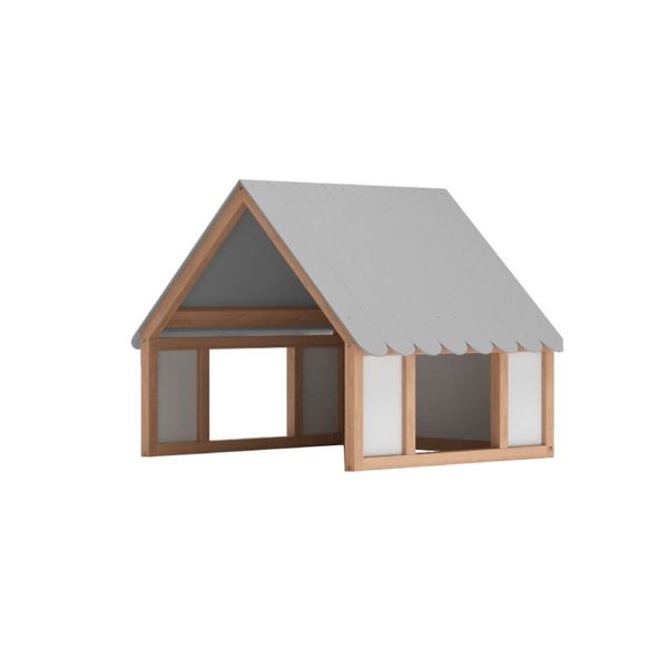 Telhado para Cama Infantil Fun Quater - Carvalho/Cinza/Branco