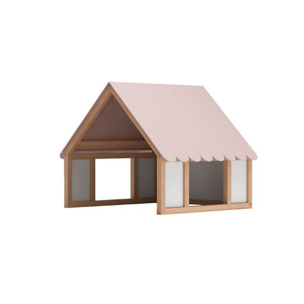Telhado para Cama Infantil Fun Quater - Carvalho/Branco/Rosa
