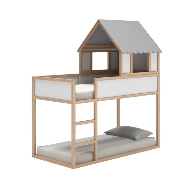 Beliche Infantil Telhadinho Fun com 5 Opções de Montagem- Branco/Cinza