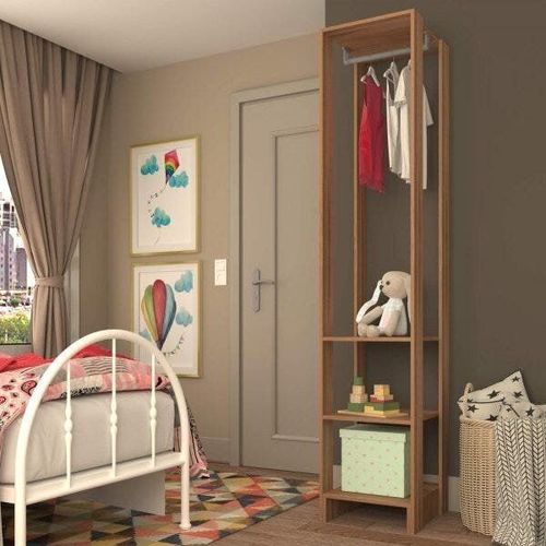 Estante Closet 40cm 3 Prateleiras e 1 Cabideiro - Montana