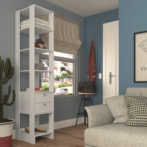 Estante Closet com 2 Gavetas e 5 Nichos - Branco