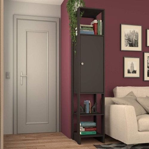 Estante Closet com 1 Porta e 3 Nichos - Grafite