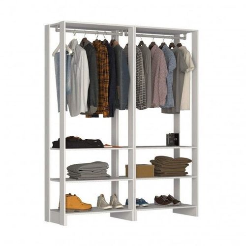 Estante Closet Yes 160cm com 2 Cabideiros - Branco